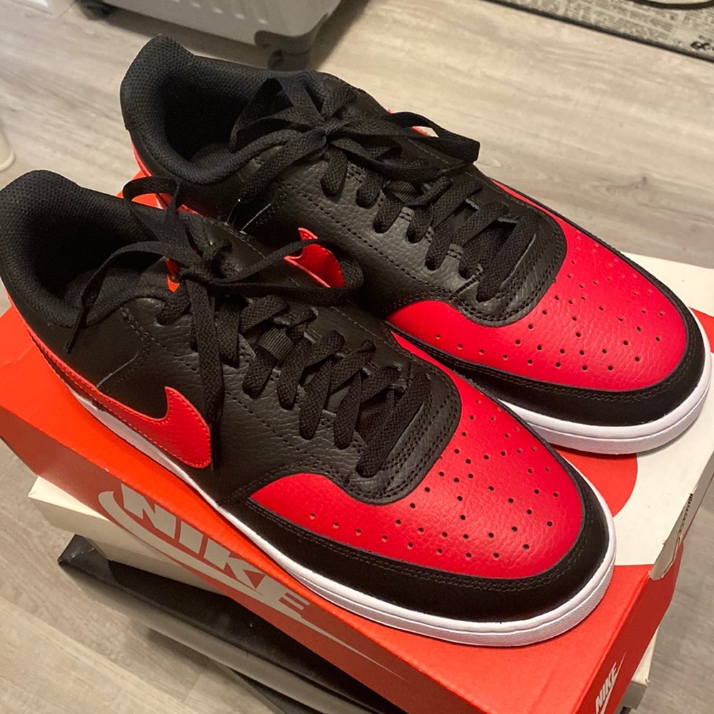 Nike court vision ,red black.